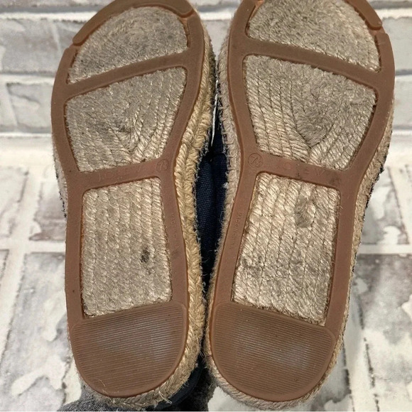 J.Crew Factory Canvas Colorblock Pink & Navy CapToe Slip on Espadrilles Size 7.5 - Picture 8 of 9